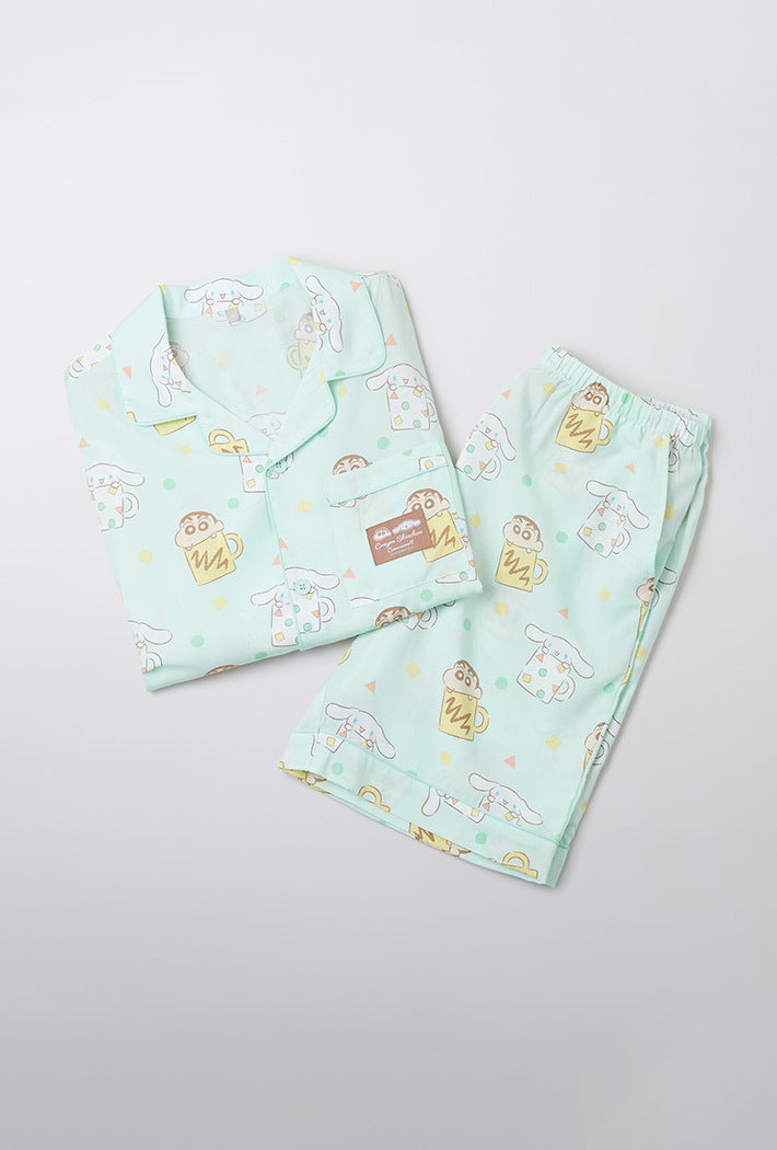 [預購款]SPAOx蠟筆小新xCinnamoroll 夏日睡衣套裝