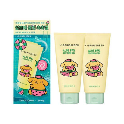 [7月預購款]Olive Young X Sanrio 聯乘系列-布丁狗 蘆薈97%舒緩凝膠泡沫潔面乳 1+1